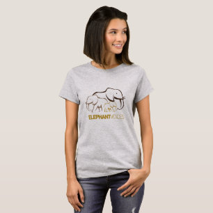 Camiseta T do logotipo de ElephantVoices (aço claro)