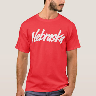Camiseta T do logotipo de Nebraska do vintage