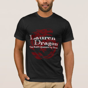 Camiseta T do logotipo do preto do dragão de Lauren