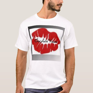 Camiseta T do logotipo dos beijos de chocolate
