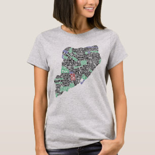 Camiseta T do mapa da tipografia de Staten Island NY