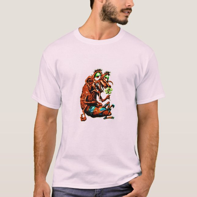 Camiseta T do monstro de flower power (Frente)