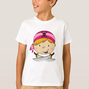 Camiseta T do pirata do Bandana da menina
