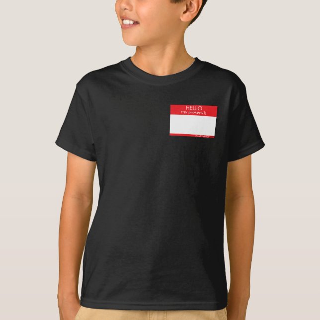 Camiseta T do pronome de Trans* Kiddo (Frente)