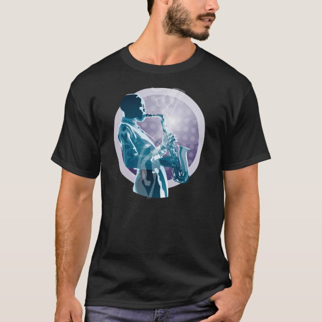 Camiseta T do saxofone do jazz (Frente)