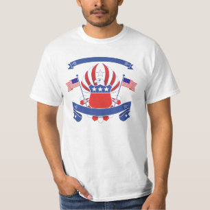 Camiseta T do slogan da bandeira americana