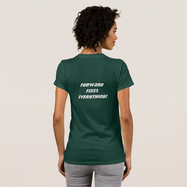 Camiseta T do slogan do V-pescoço da fazenda de Dixieland (Parte Traseira Completa)