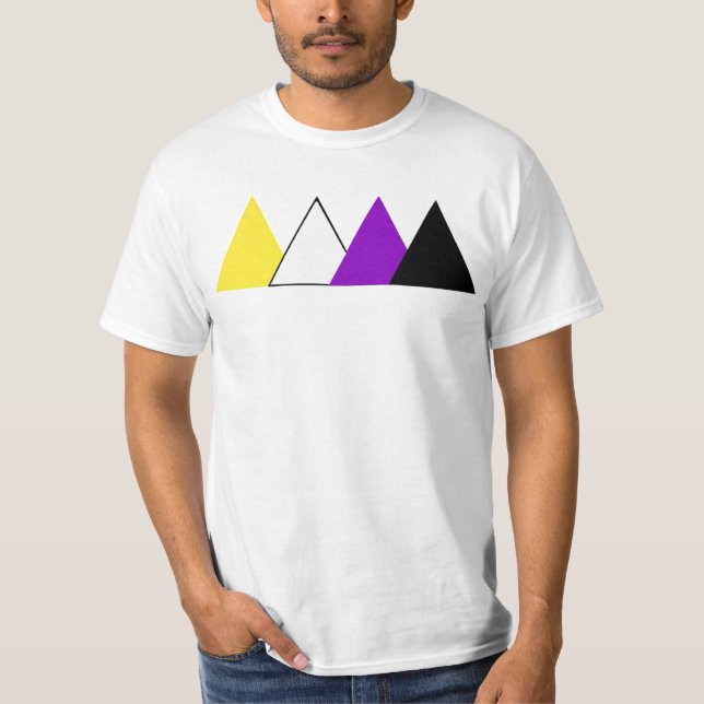 Camiseta T do triângulo do orgulho de Nonbinary (Frente)
