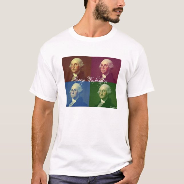 Camiseta T do vintage de George Washington (Frente)