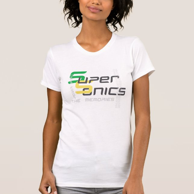 Camiseta T do vintage de SuperSonics (Frente)