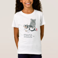 T dos amantes do gato com a menina cabida