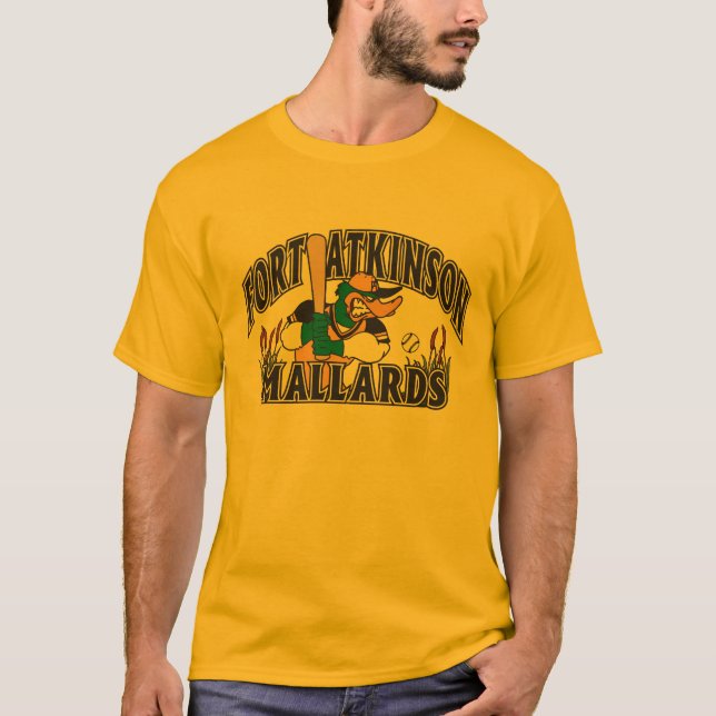 Camiseta T dos patos selvagens dos homens longos da luva (Frente)