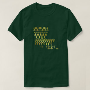 Camiseta T Dourado do impressão do feriado do Natal de