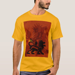 Camiseta T Dourado do leão de Ras