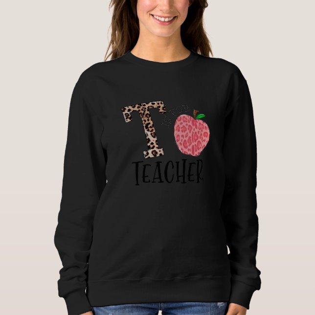 Camiseta T É Para Professor Volta às Aulas Maçã e Leopardo (Frente)