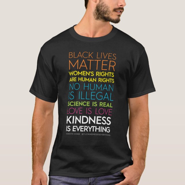 Camiseta T escuro #KindnessIsEverything (Frente)