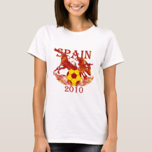 Camiseta T espanhol da espanha 2010 das senhoras amarelas