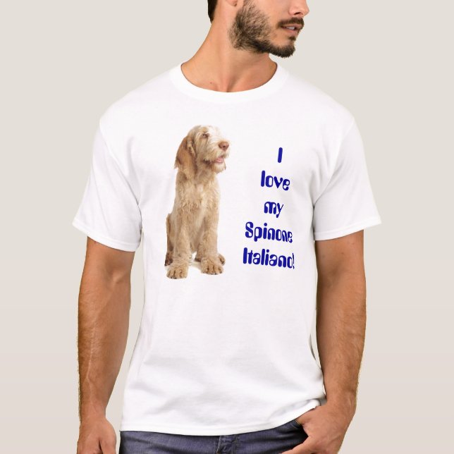 Camiseta T - "eu amo meu Spinone… " (Frente)