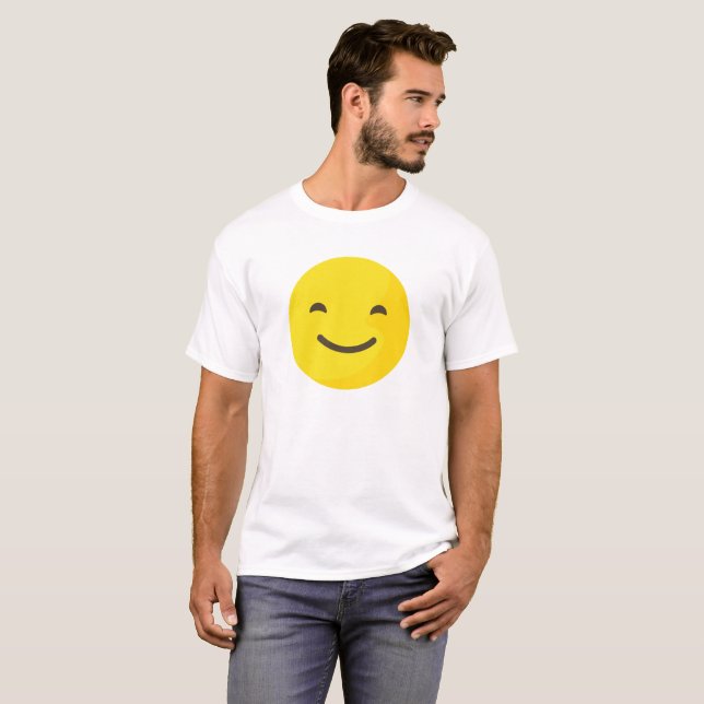 Camiseta T feliz de Emoji para homens (Frente Completa)