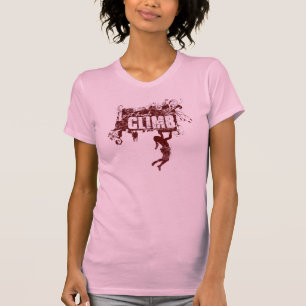 Camiseta T fêmea da escalada