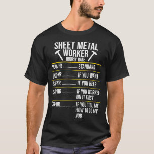Camiseta T Fundido com Taxa Horária do Trabalhador de Folha