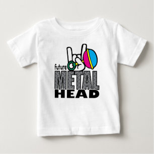 Camiseta T futuro do gráfico do ~ da cabeça do metal