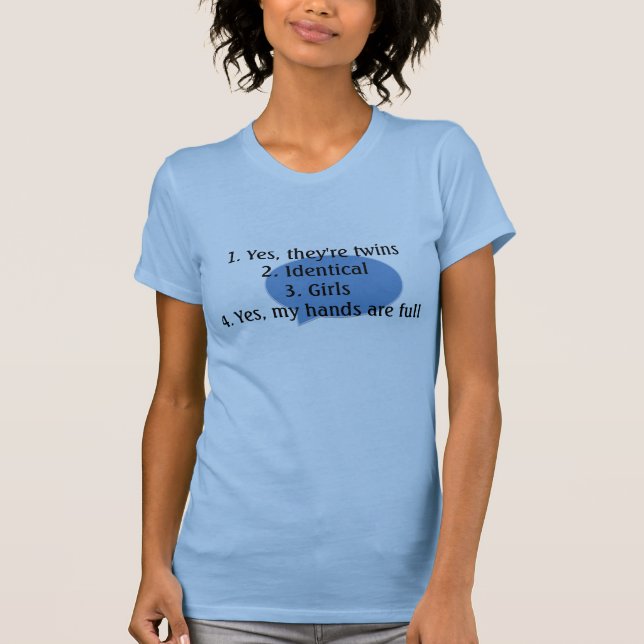 Camiseta T gêmeo de resposta das perguntas (Frente)