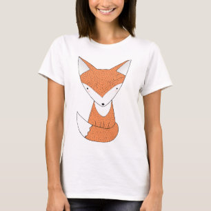 Camiseta T gráfico animal vermelho bonito do Fox do t-shir