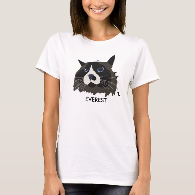 Camiseta "T gráfico do Gato-mandu de escalada" (Frente)