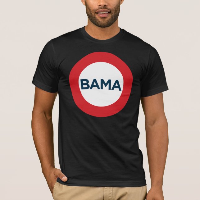 Camiseta T grande de Obama - vermelho, branco & azul (Frente)