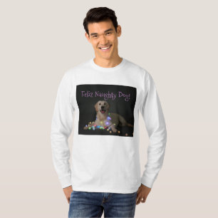 Camiseta T impertinente do Natal do cão