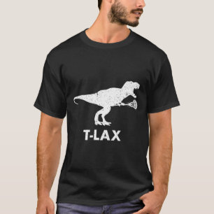 Camiseta T-lax Dinossauro . Jogador de Lacrosse Dino Lax Le