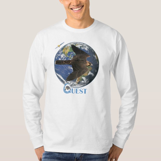 Camiseta T longo básico da Capa da excursão da procura (Frente)
