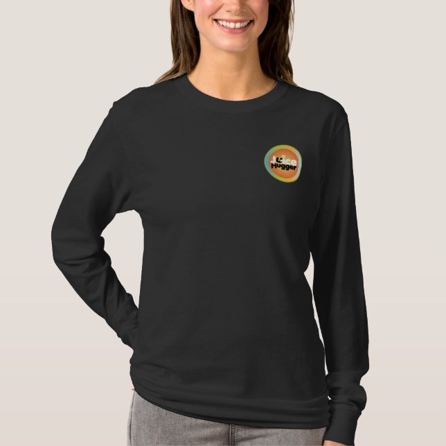 Camiseta T longo da Capa das mulheres de Hugger do suco (Frente)