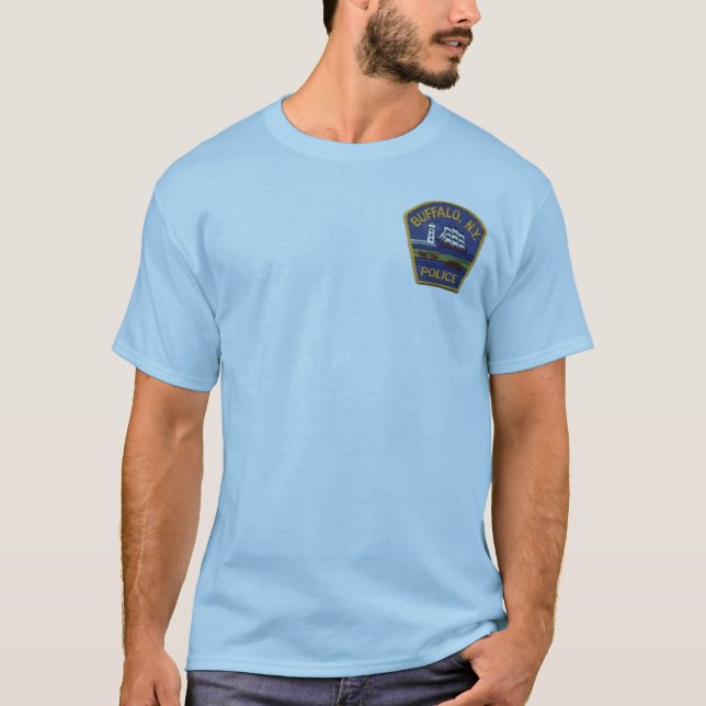 Camiseta T longo do sleave da polícia do búfalo (Frente)