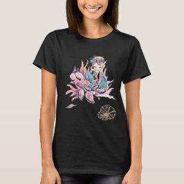 Camiseta T mágico do coral da tartaruga de mar do brilho da