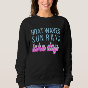 Camiseta T Mulheres Barco Ondas Raios Sol Dias de Lago Verã