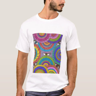 Camiseta T observador da arte da mandala do universo