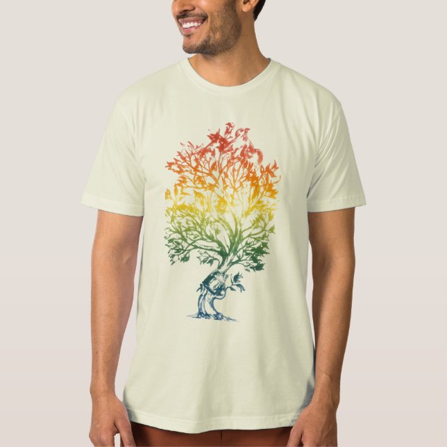 Camiseta T orgânico da imagem da Arma-Árvore (Frente)