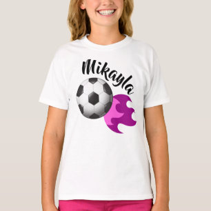 Camiseta T personalizado do futebol das meninas