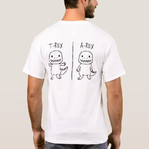 Camiseta T-Pose T-Rex Sketch frente e trás