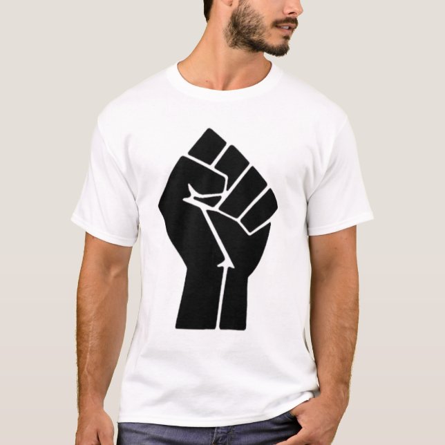Camiseta T preto do punho (Frente)