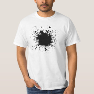 Camiseta T preto do Splatter da pintura