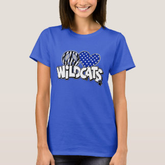 Camiseta T real dos SS dos Wildcats do amor da PAZ das
