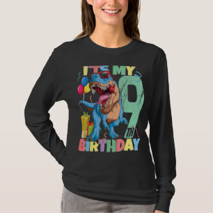 Camiseta T Rex 9ª Menina de Aniversário 9 Anos 2013 Dinossa