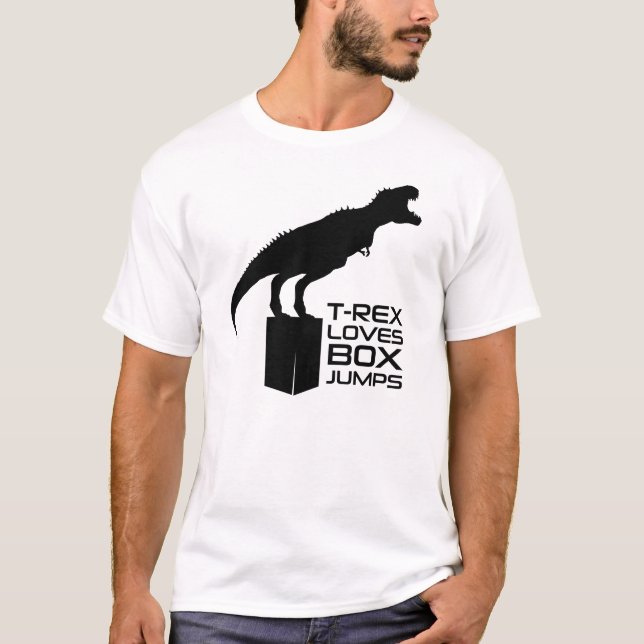 Camiseta T-Rex ama T malhação dos saltos da caixa da" (Frente)