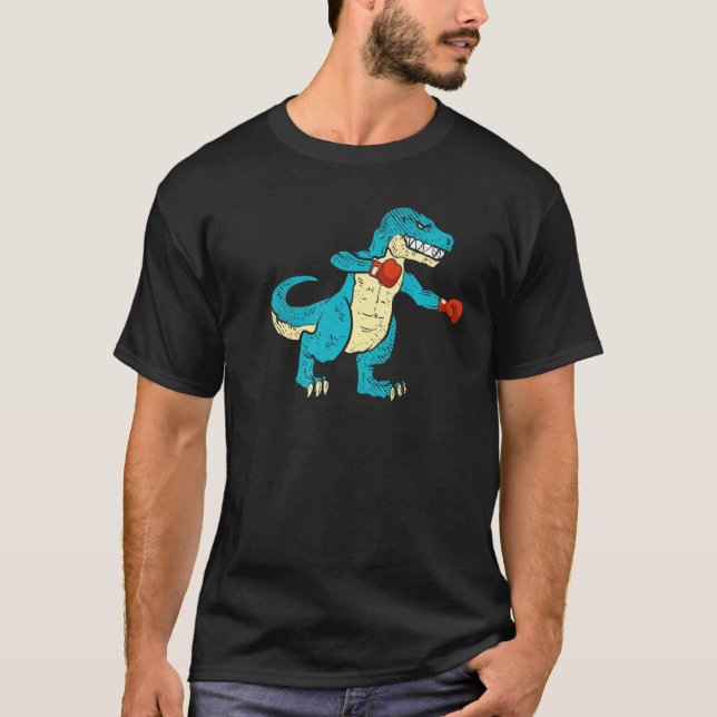 Camiseta T Rex Boxing Dinossaur Lover Boxer Mma Lighting (Frente)