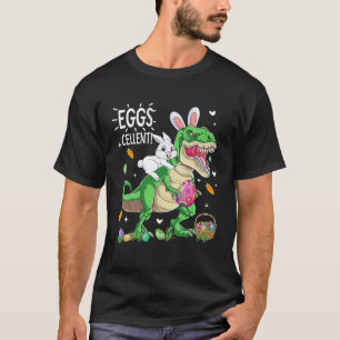 Camiseta T Rex Bunny Ovo Celular Dinossauros Crianças Miúdo