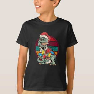 Camiseta t-rex christmas tree