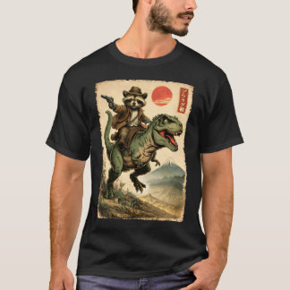 Camiseta T-Rex com Arte Japonesa Vintage e Guaxini